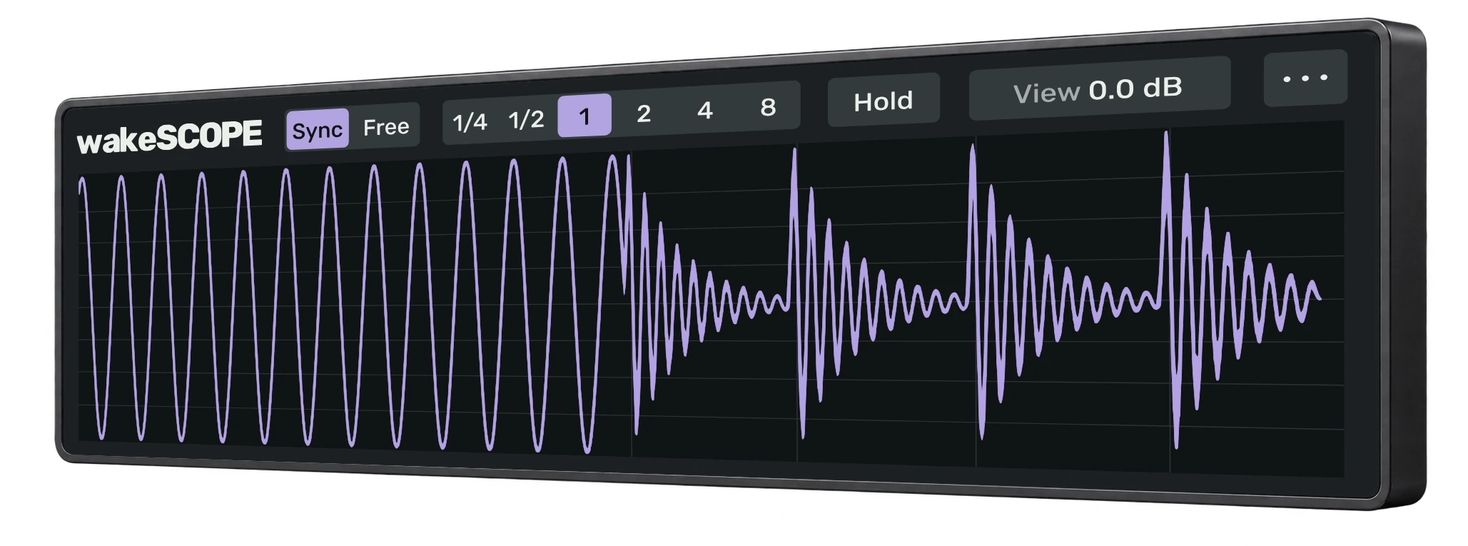 wakeSCOPE in Dusk: full device in a side view, with Sync and interval 1 selected